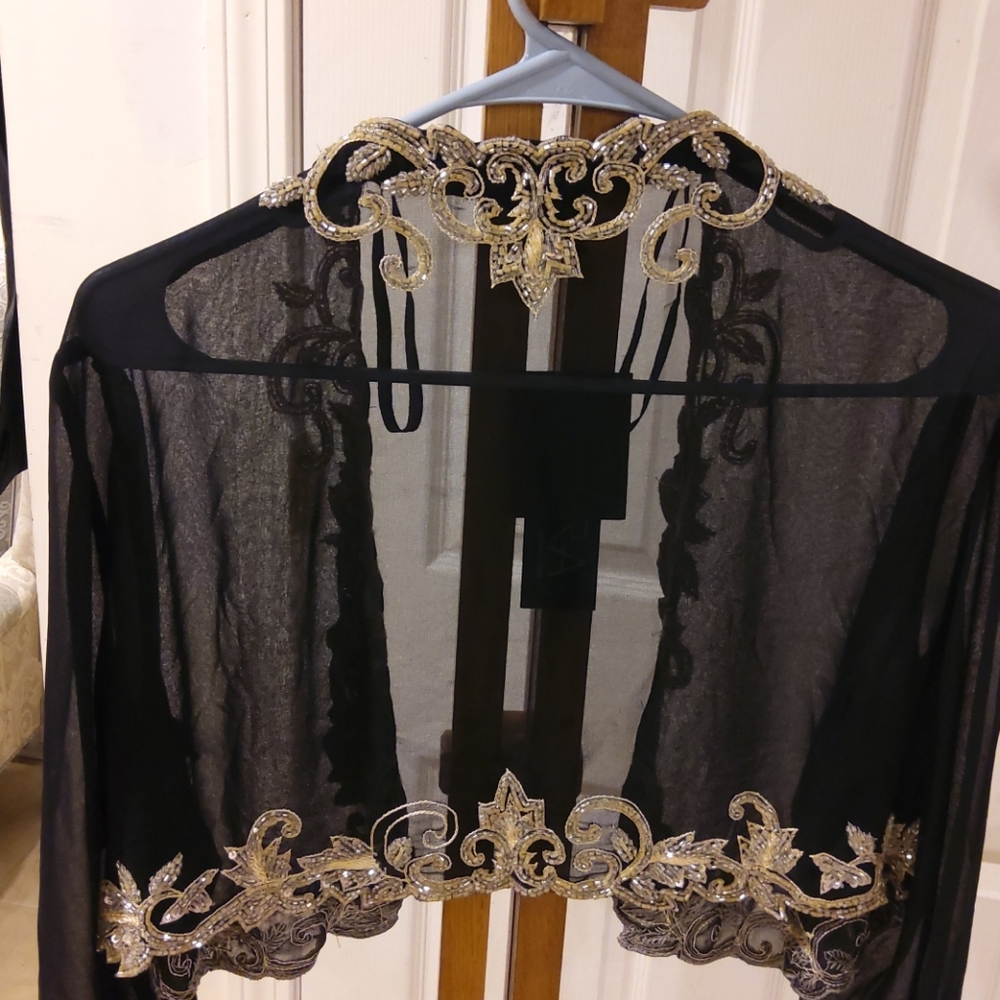 JKARA black sheer top/blouse - Picture 3 of 15